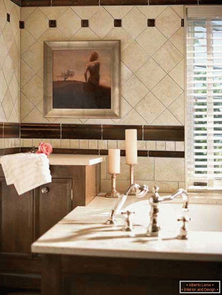 bathroom-contempo-image-of-bathroom-decoration-using-diagonal-travertine-tile-bathroom-wall-including-single-solid-oak-wood-cream-bathroom-vanity-and-white-blind-bathroom-window-treatment-fantastic-im