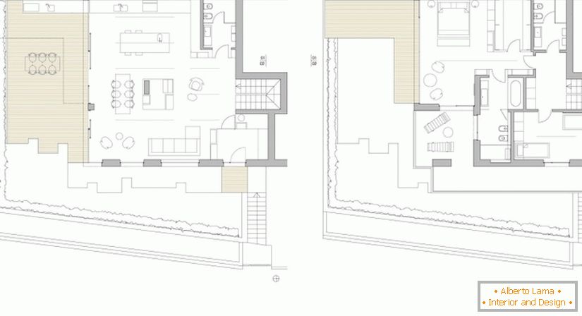 The layout of two levels of the MP mansion