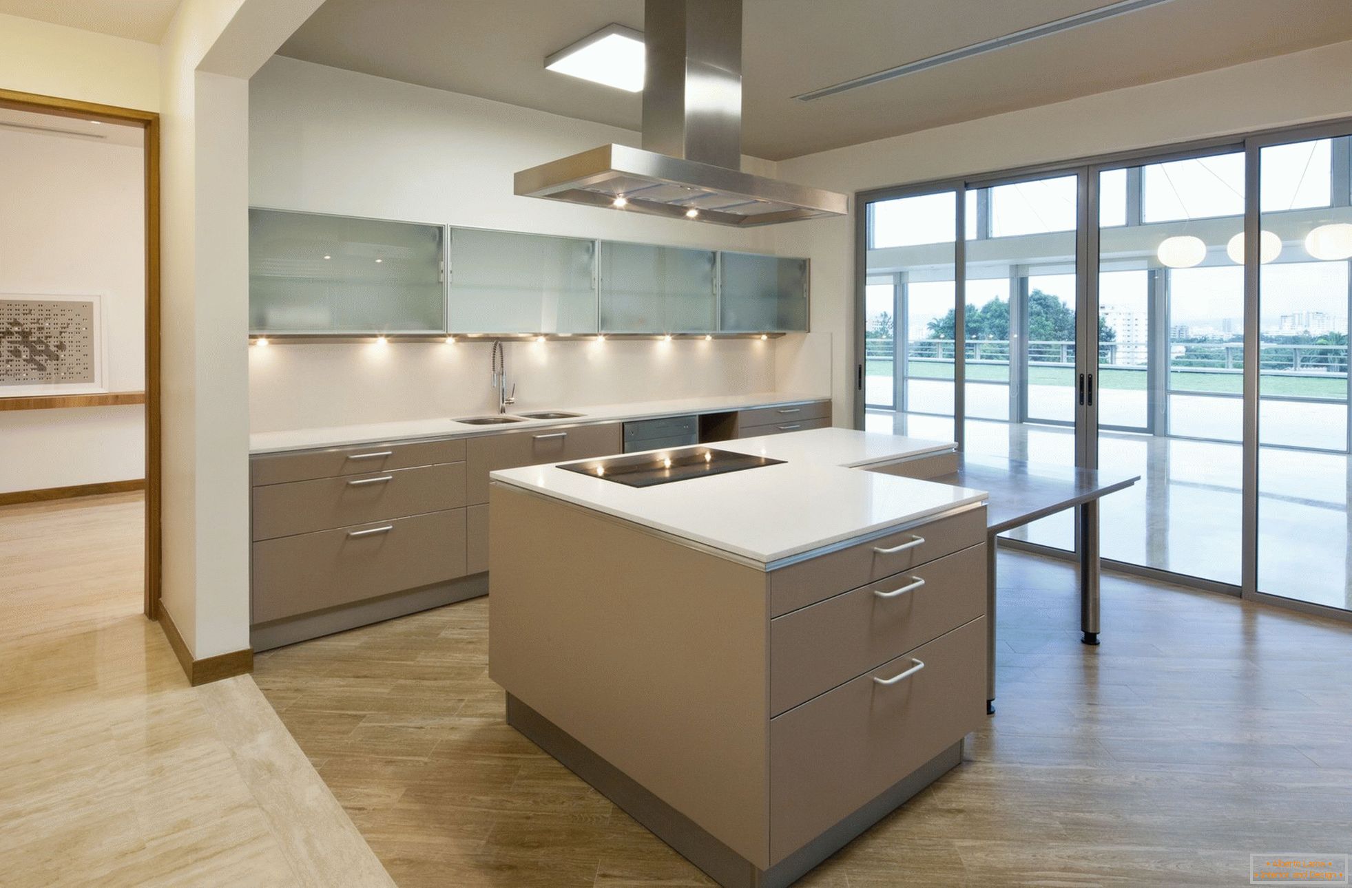 Kitchen with panoramic windows
