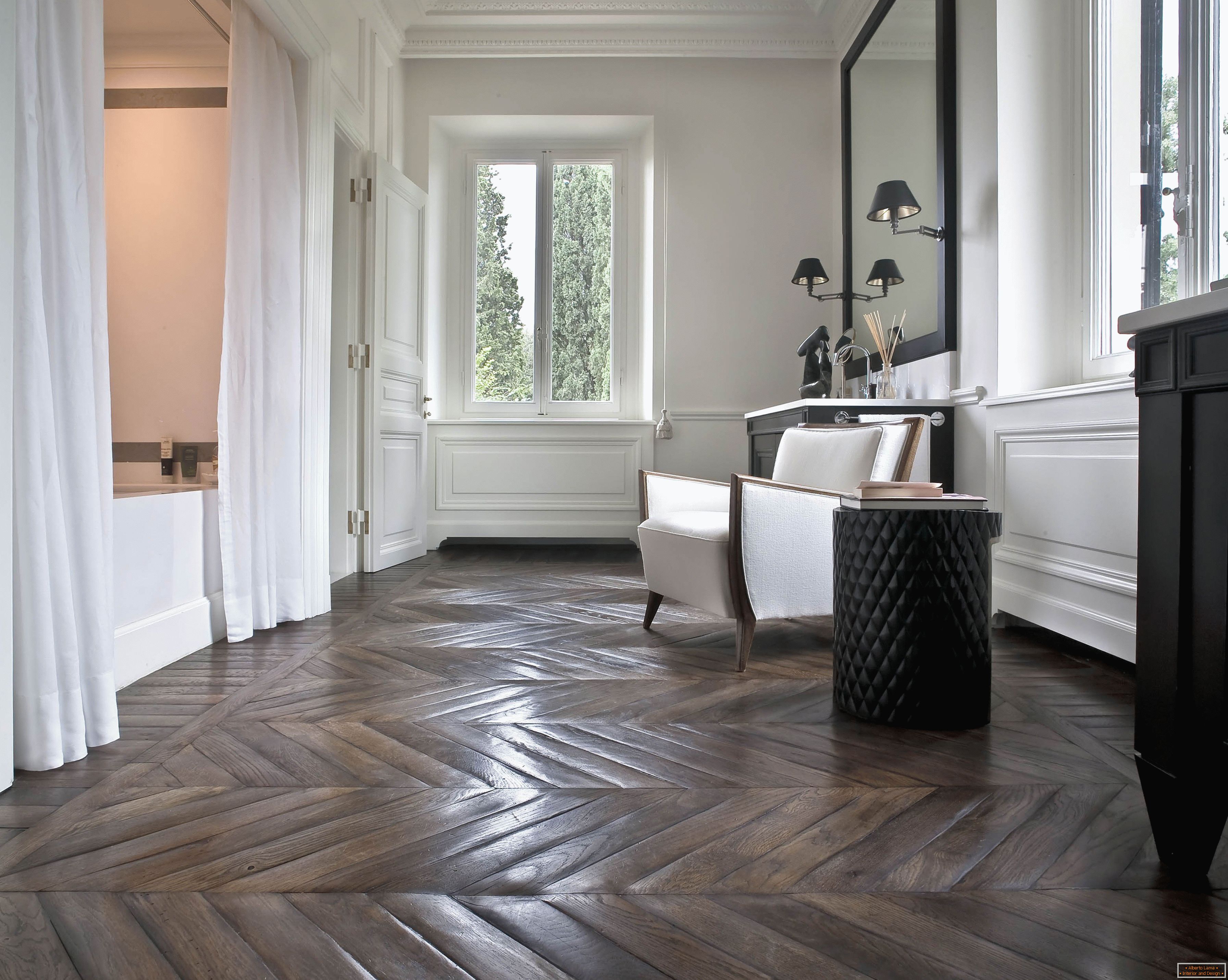 Floor made of natural parquet