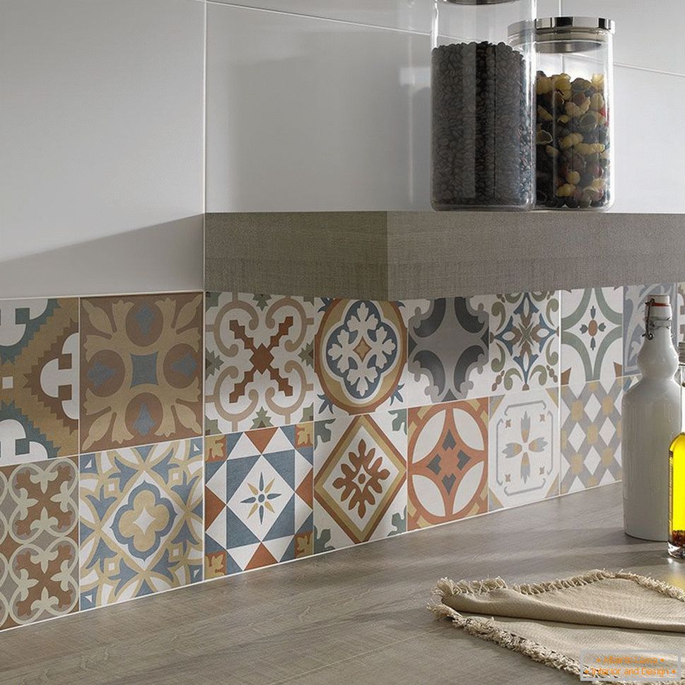 Tile in patchwork style в интерьере