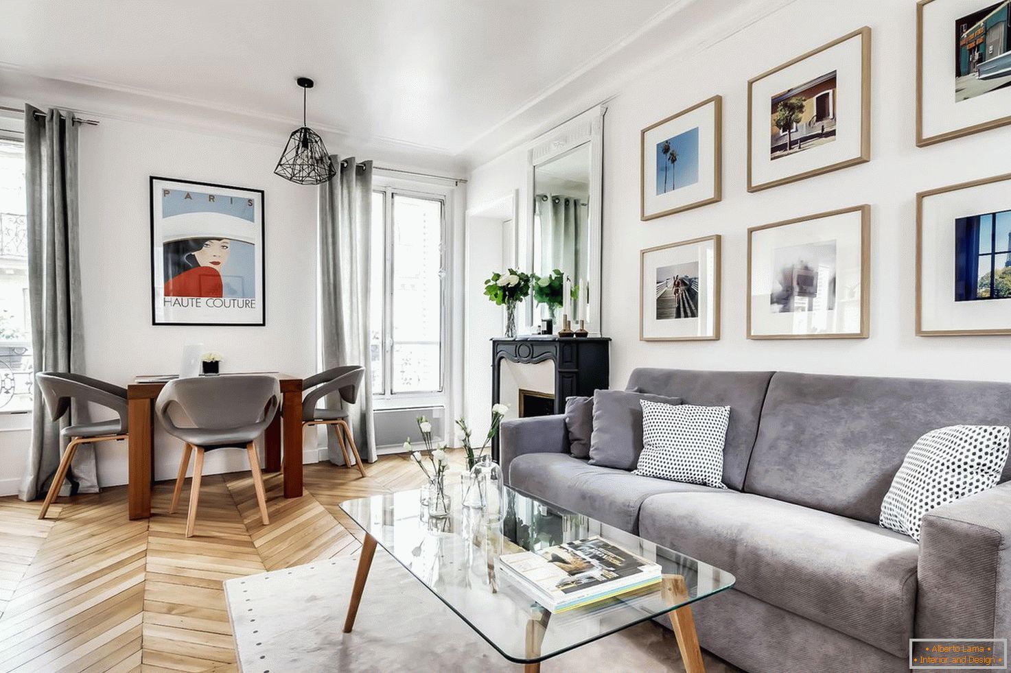 Interior of a small living room in bright colors