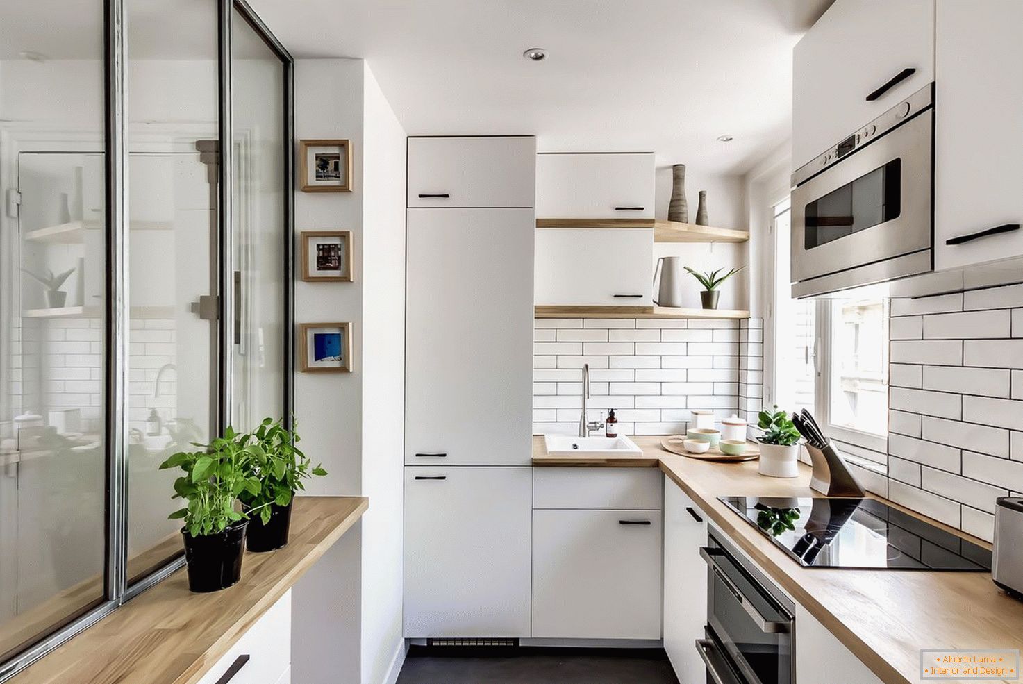 Small kitchen in white color