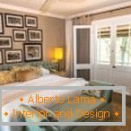 Bedroom in Provence style with sand walls