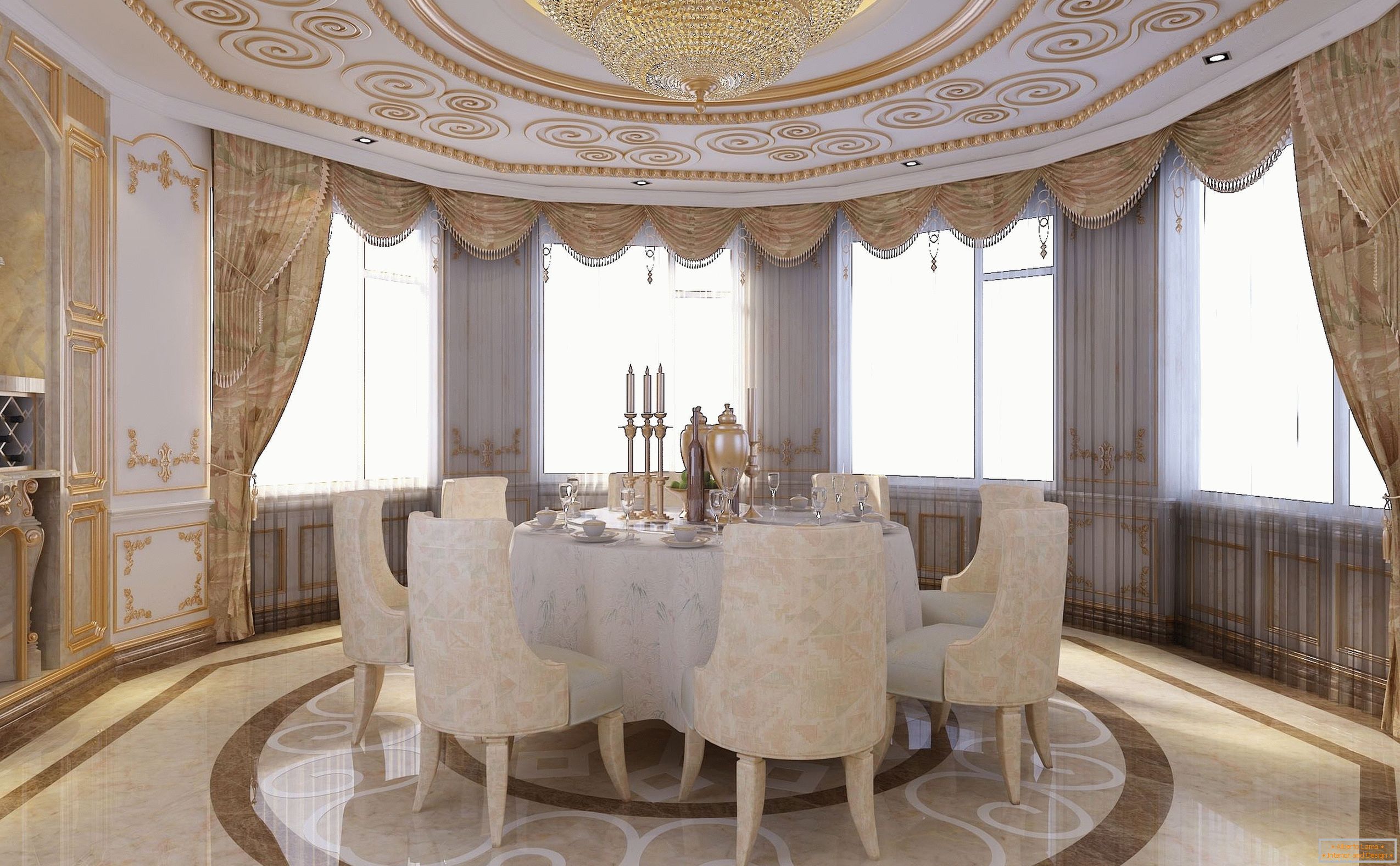 Luxurious interior of sand color