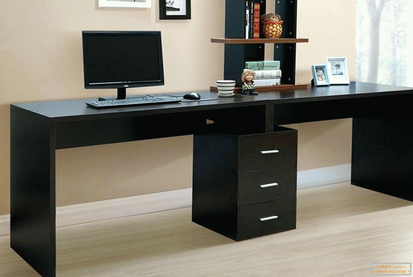 Desk for two workplaces в интерьере