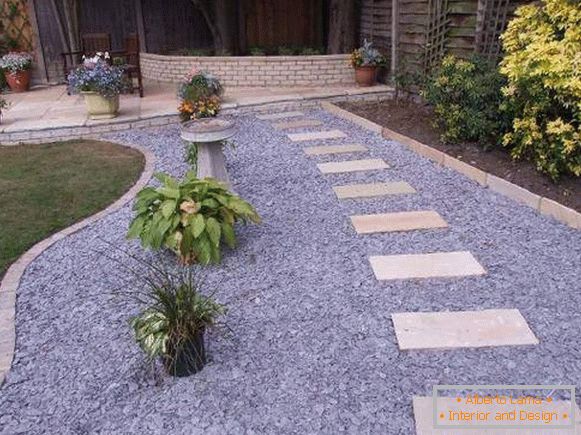 Landscaping of the garden with beautiful paths