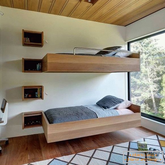 Two-storey bed from two ordinary