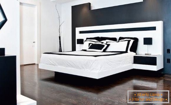 Bedroom design in black and white