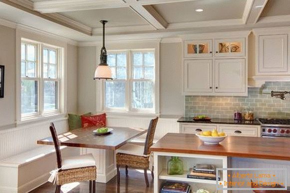 Wicker furniture in the interior - chairs in the kitchen