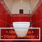 Red and white toilet design