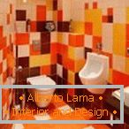 Bright colors in the design of the toilet