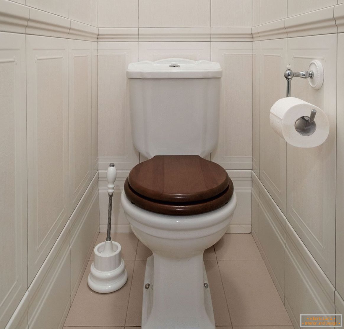 White tile in the toilet