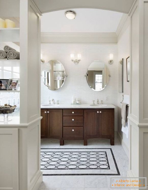 Ceramic tiles in the bathroom design photo