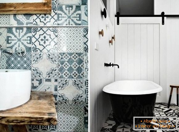 Unusual bathroom tiles photo design