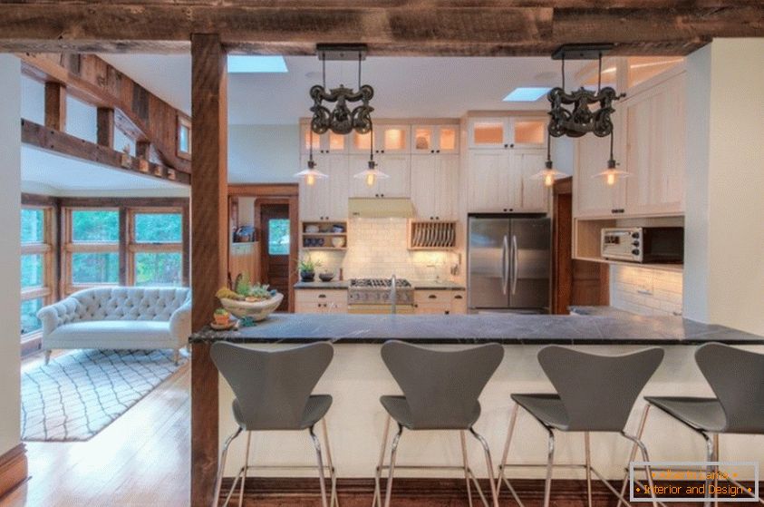 Kitchen interior in rustic style