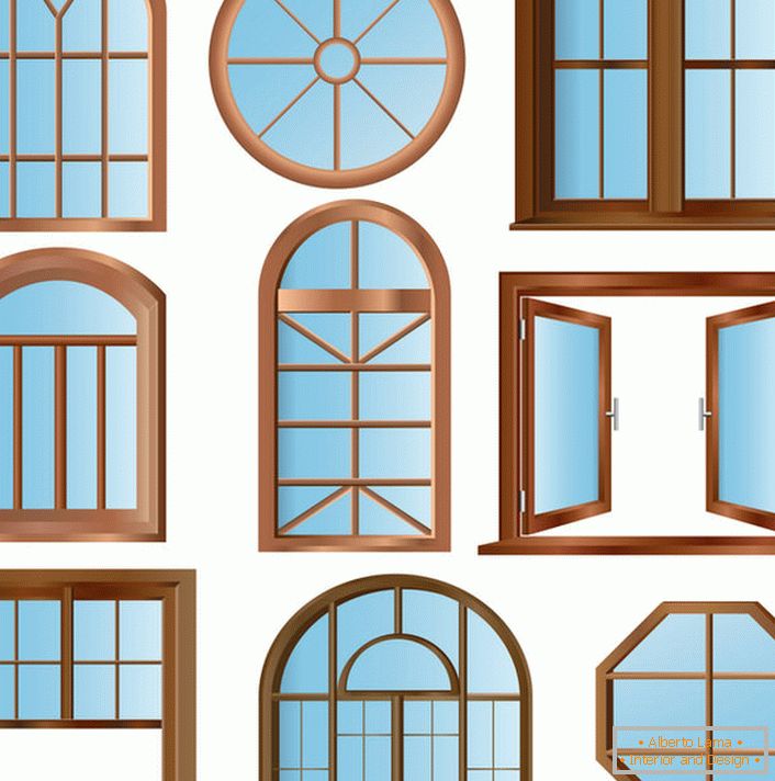 Windows of different design