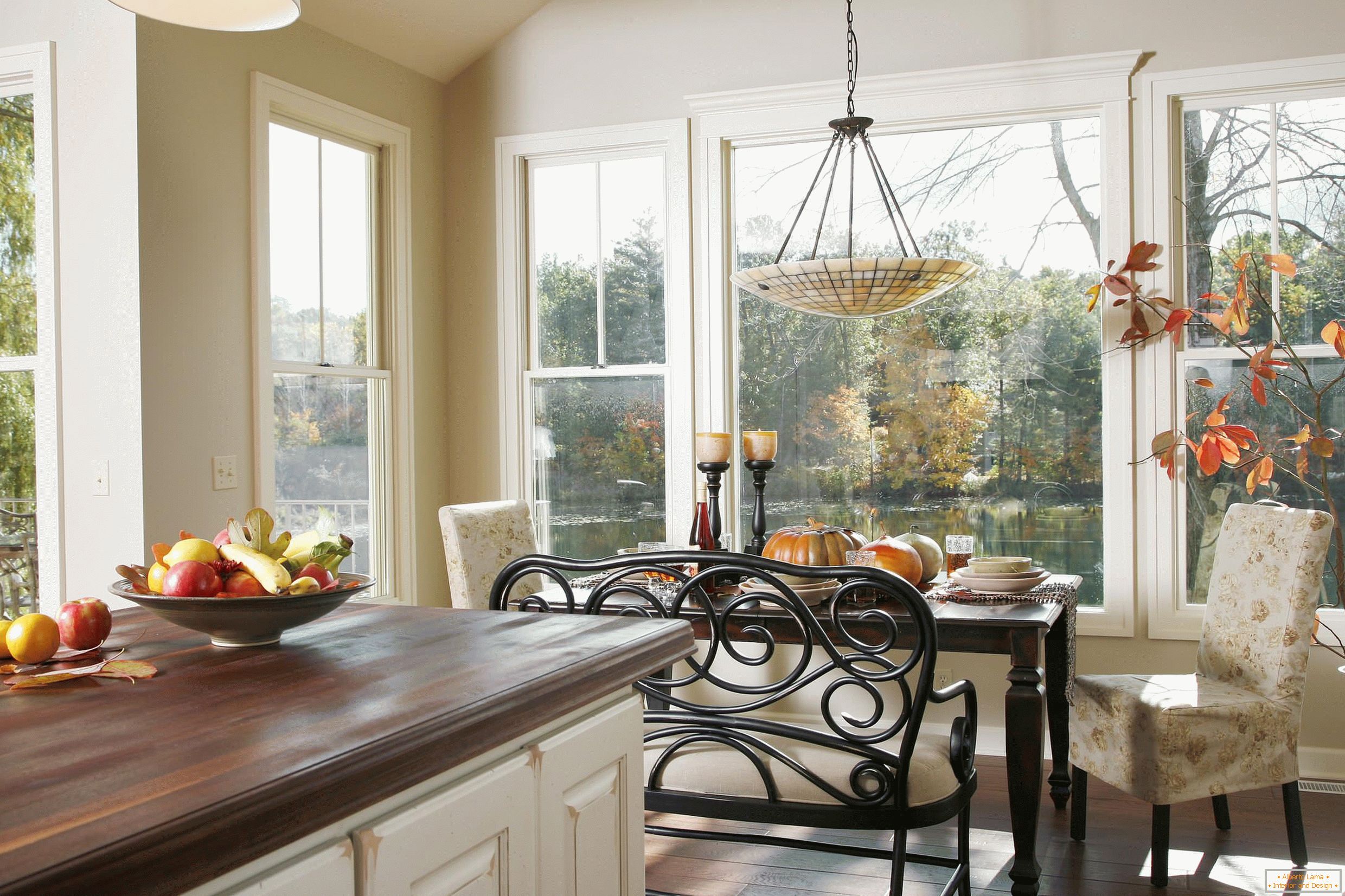 Large windows in the cottage