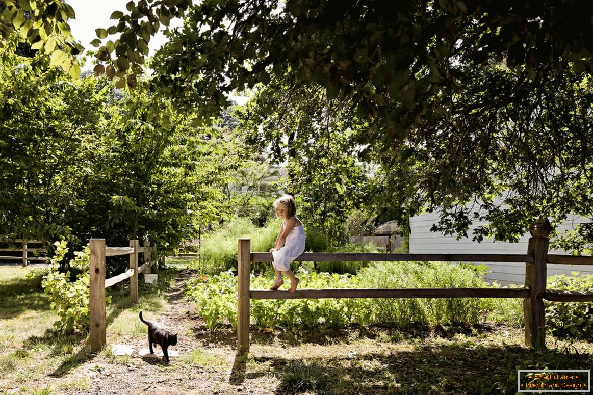 Wooden fence of the cottage