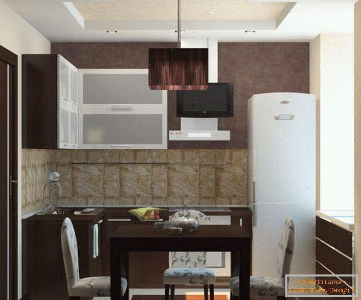 A successful combination of colors in the interior of the kitchen.