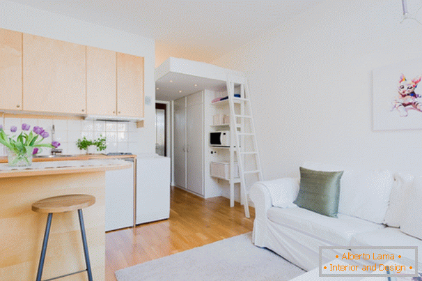 Studio apartment in white color