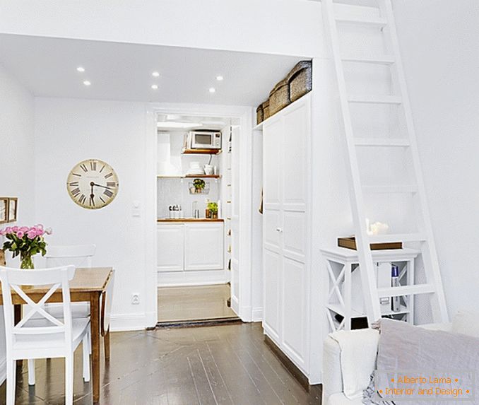 Studio apartment in white color