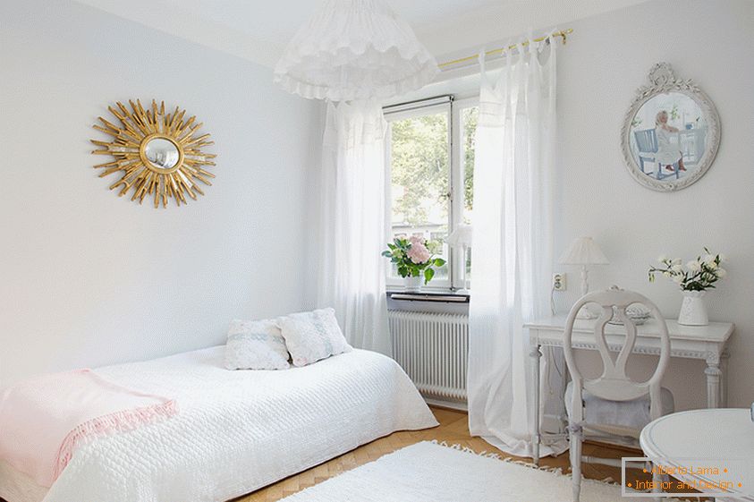 Bedroom in white color