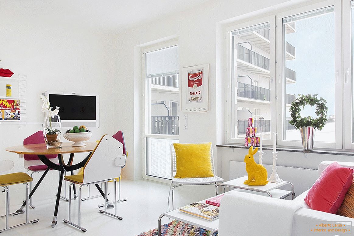 Studio apartment in white color