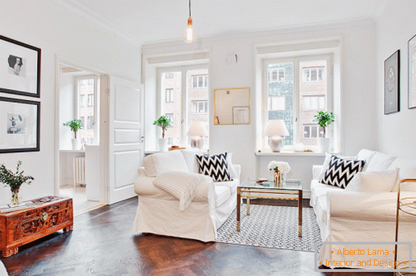 Studio apartment in white color