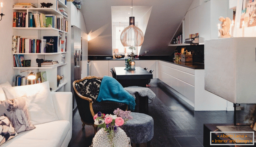 Interior of a small studio apartment