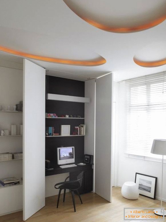 An unusual way how to make the ceiling light two-level