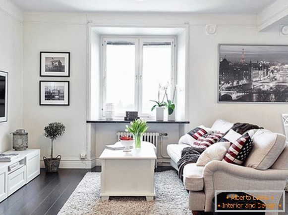 Modern interior of a small living room