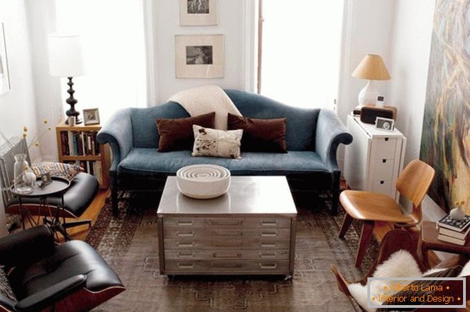 Modern interior of a small living room