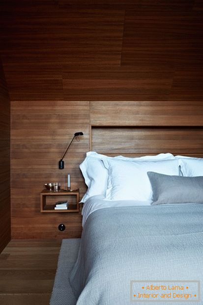 Wooden decoration in the bedroom