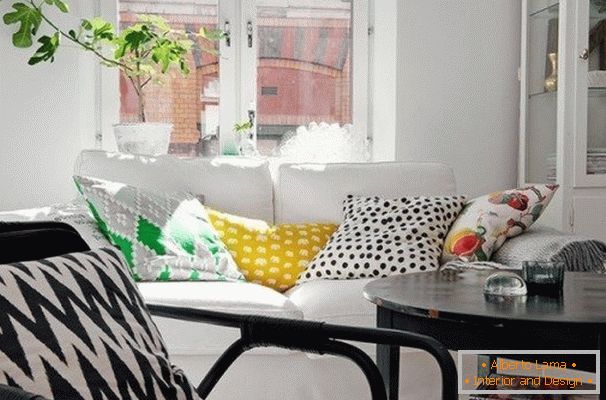 Living room of a small apartment in Stockholm