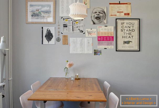 Dining room of a small apartment in Stockholm