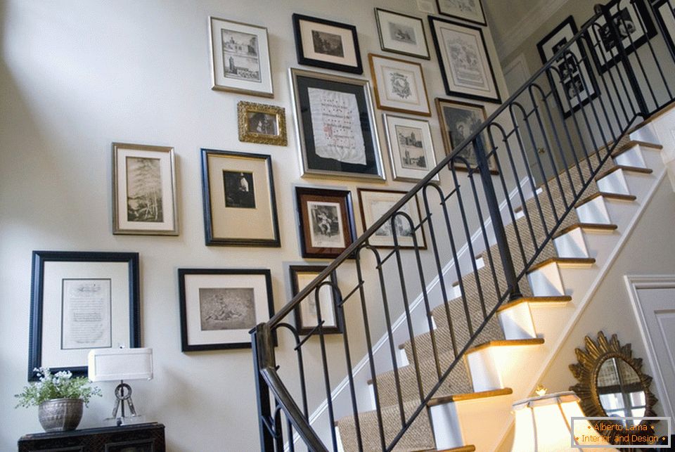 Photos above the stairs
