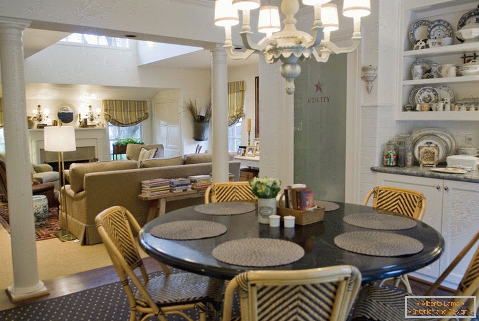 Interior design of the dining area