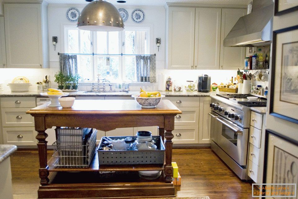 Kitchen in the reconstructed house