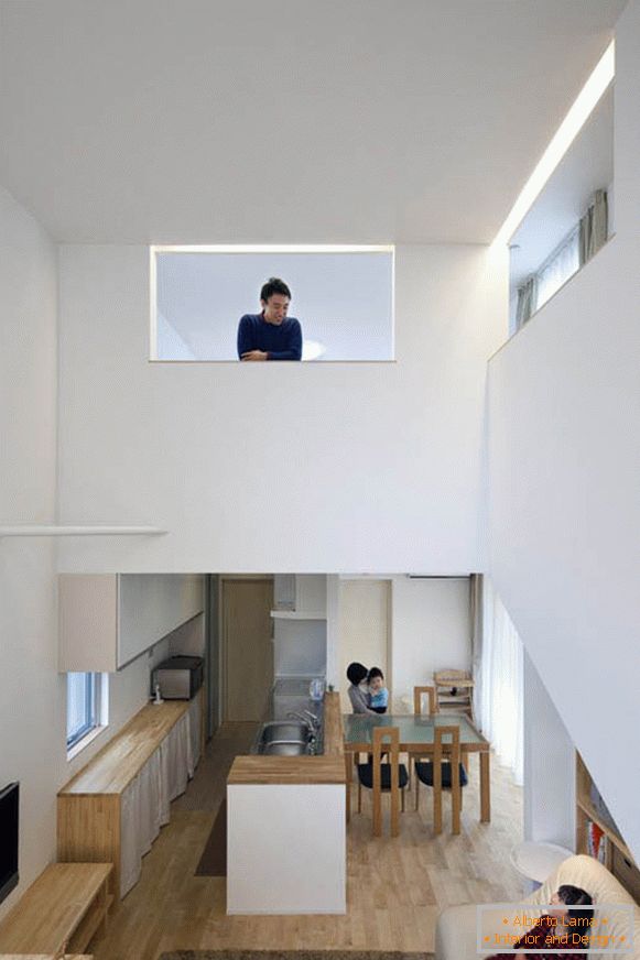 Internal balconies in a two-level apartment