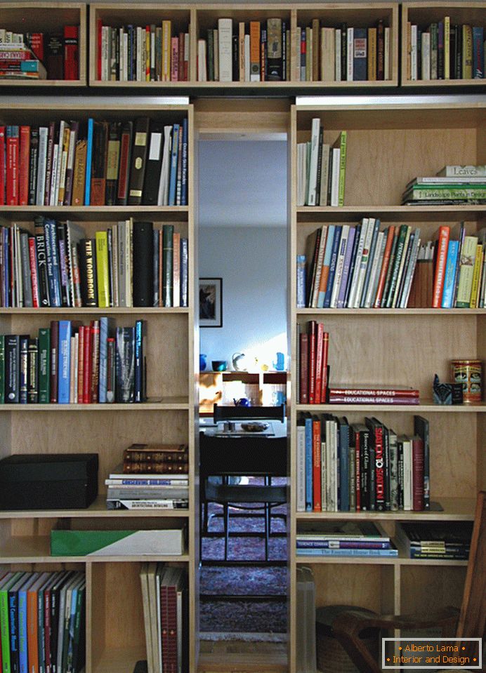 Book shelving on rollers