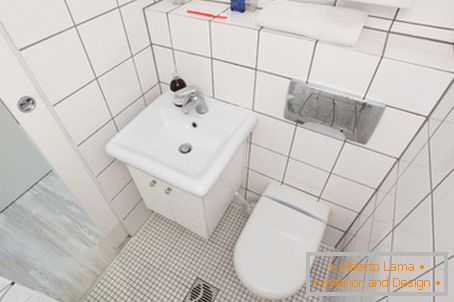 Small bathroom in white color