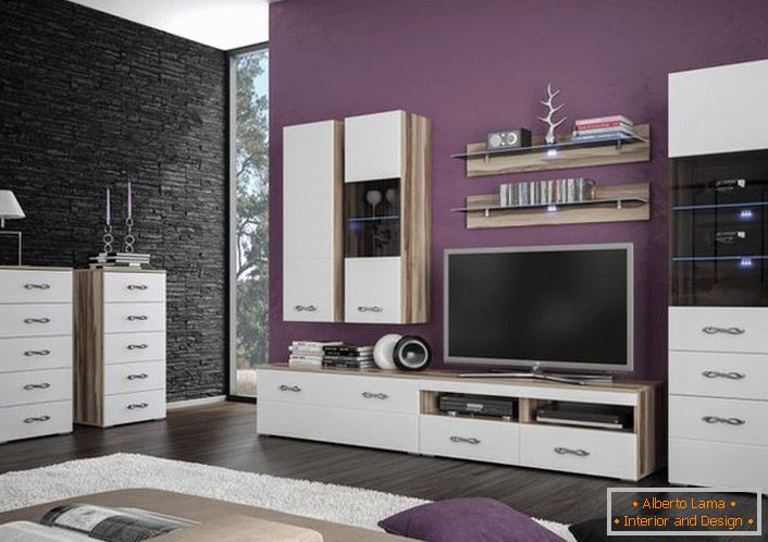 An example of the variety of possibilities is the placement of modular furniture in the living room. 
