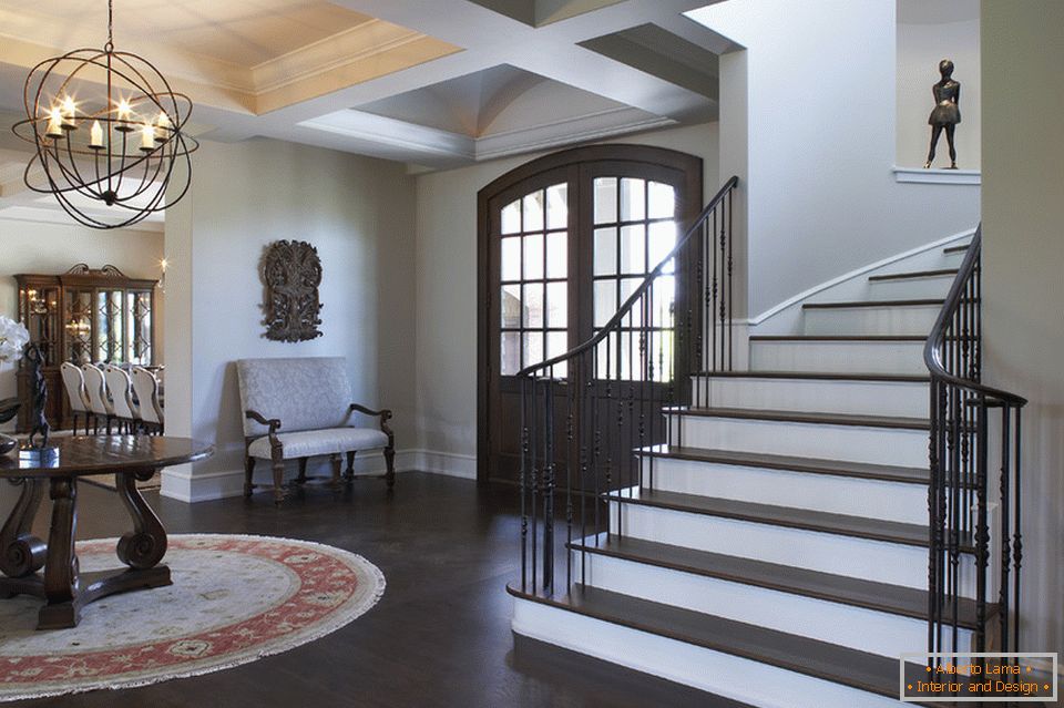 Soft bench in a spacious hallway