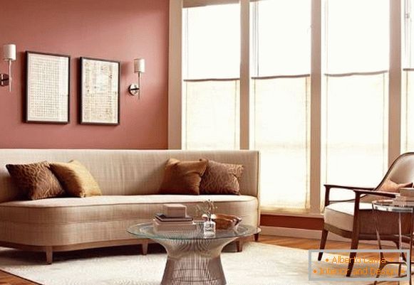 Feng Shui furniture arrangement in the red living room