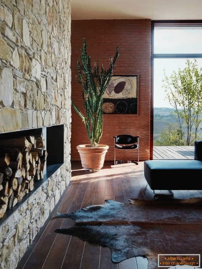 Decorating the fireplace wall with artificial stone