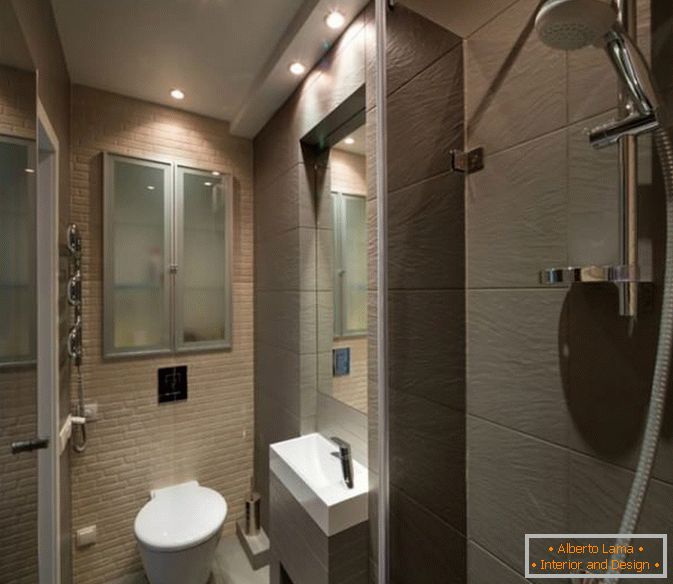 Bathroom of a small studio apartment in Kiev