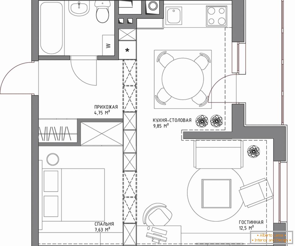 The layout of a small house