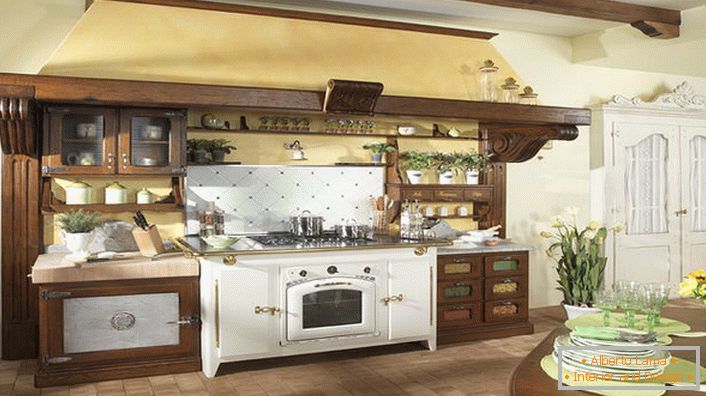 Kitchen set in country country style.
