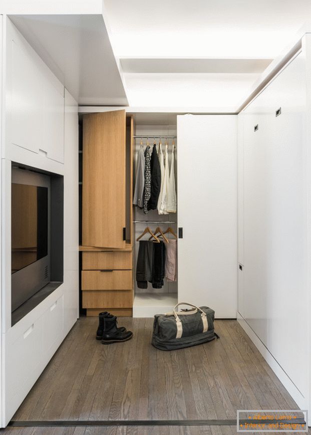 Wardrobe in a small apartment